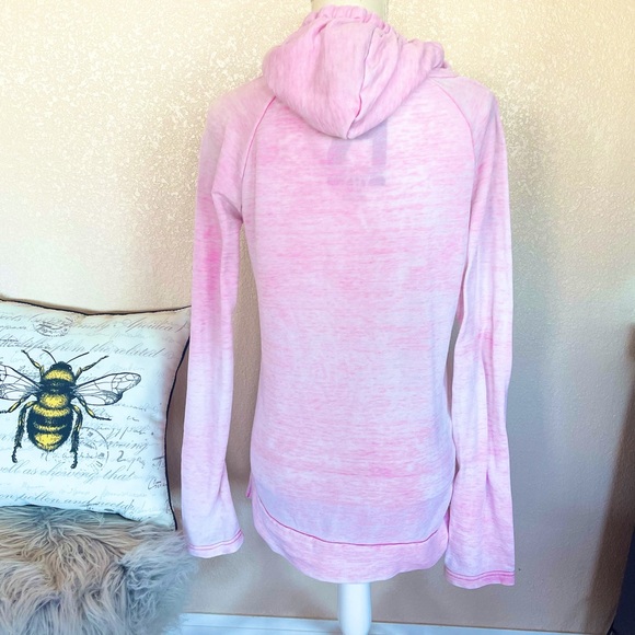 Roxy pink hoodie v-shape rope ties medium - Picture 6 of 7